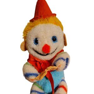 Vintage Bantam Clown Plush, Jingle Sound When Shook Stuffed Toy, 12", READ